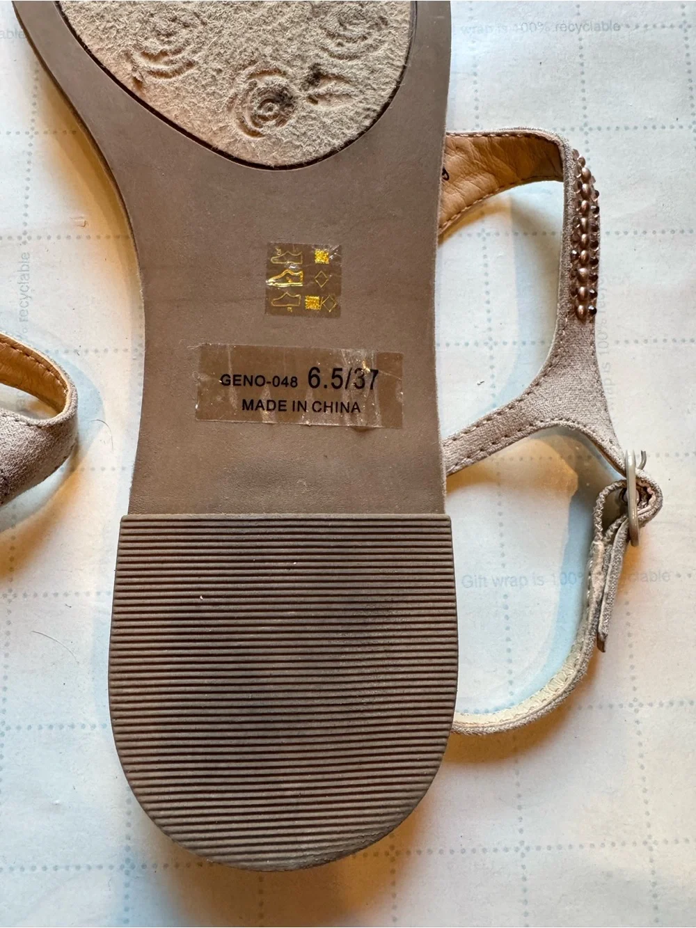 Chinese Laundry Rhinestone T-Strap Sandals - Taupe